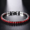 Classic Red Ruby Birthstone Tennis Bracelet Gifts for Mom Wife