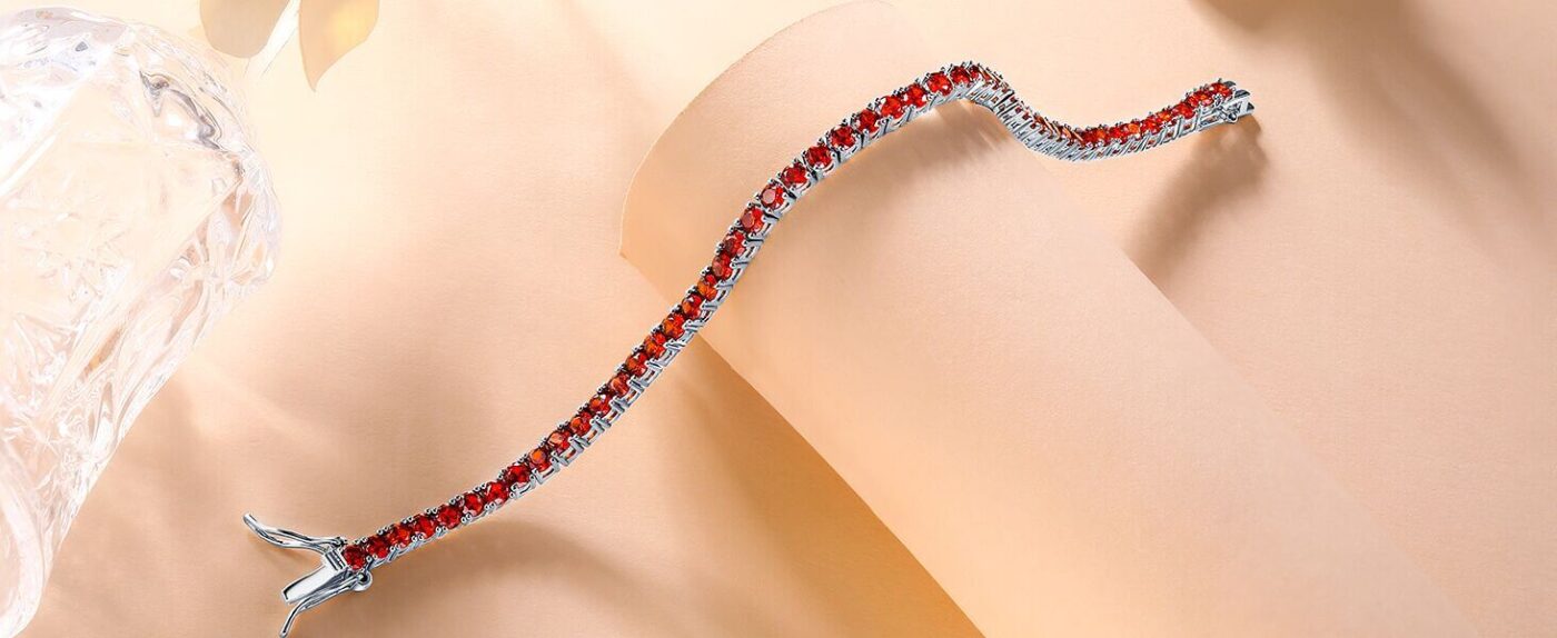 Classic Red Ruby Birthstone Tennis Bracelet 3