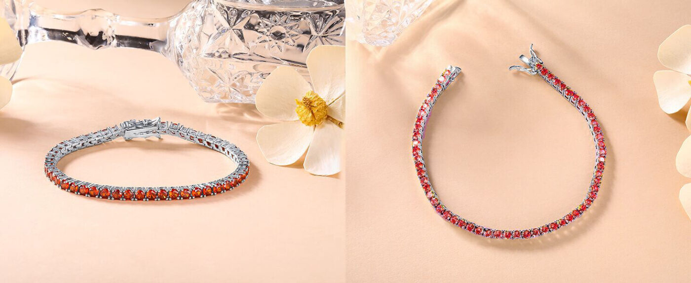 Classic Red Ruby Birthstone Tennis Bracelet 7