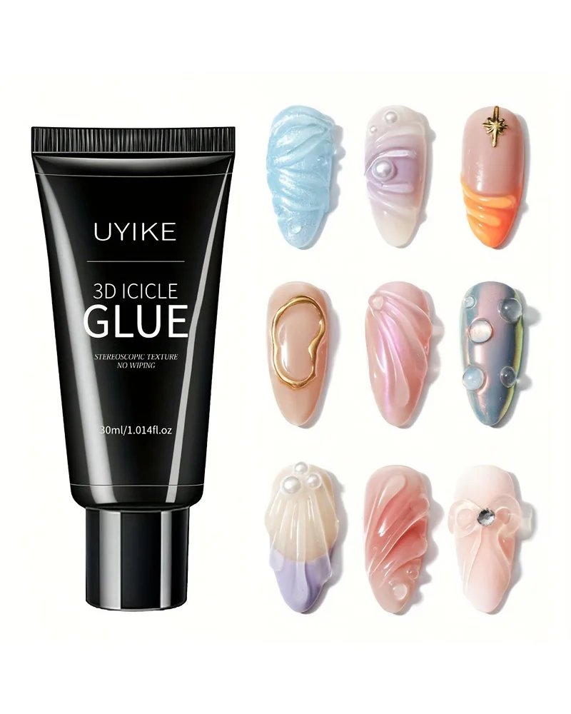 Clear 3D Gel Glue Polish Nail Art for Drawing DIY Nail Designs