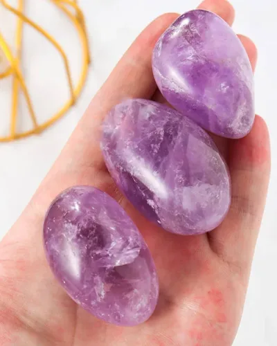 Clear Purple Amethyst Large Tumbling Crystal