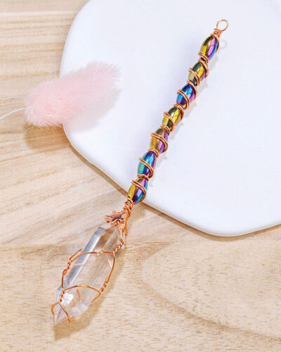 Hexagonal Colorful Double-Pointed Carved Crystals Wands