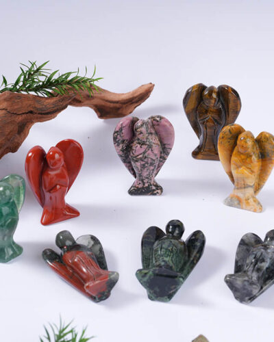 Colorful Angel Semi-Precious Gem Carvings Bulk