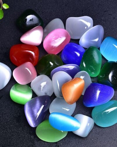 Colorful Cat eye Gemstones Bulk Tumbled Crystals