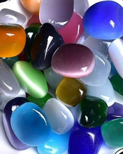Colorful Cat eye Gemstones Bulk Tumbled Crystals