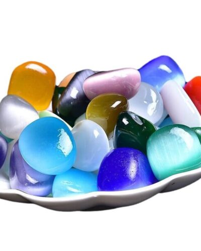 Colorful Cat eye Gemstones Bulk Tumbled Crystals