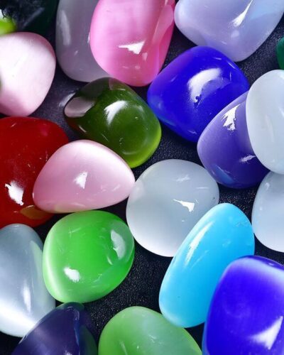 Colorful Cat eye Gemstones Bulk Tumbled Crystals