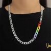Unisex Simple Colorful Cuban Link Necklace Stainless Steel