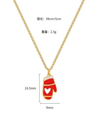 Colorful Cute Bell Santa Elk Christmas Necklace Pendant