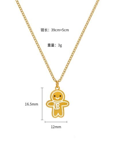 Colorful Cute Bell Santa Elk Christmas Necklace Pendant