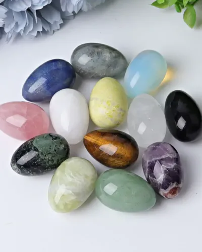 Colorful Egg-Shaped Quartz Crystal Sphere Bulk