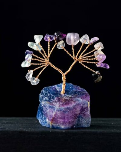 Lapis Lazuli Chakra Tree Crystals with Raw Stone Base