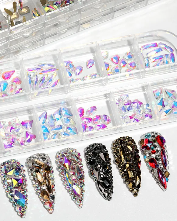 Special-shaped Flatback Colorful Nail Rhinestones Bedazzling Gems