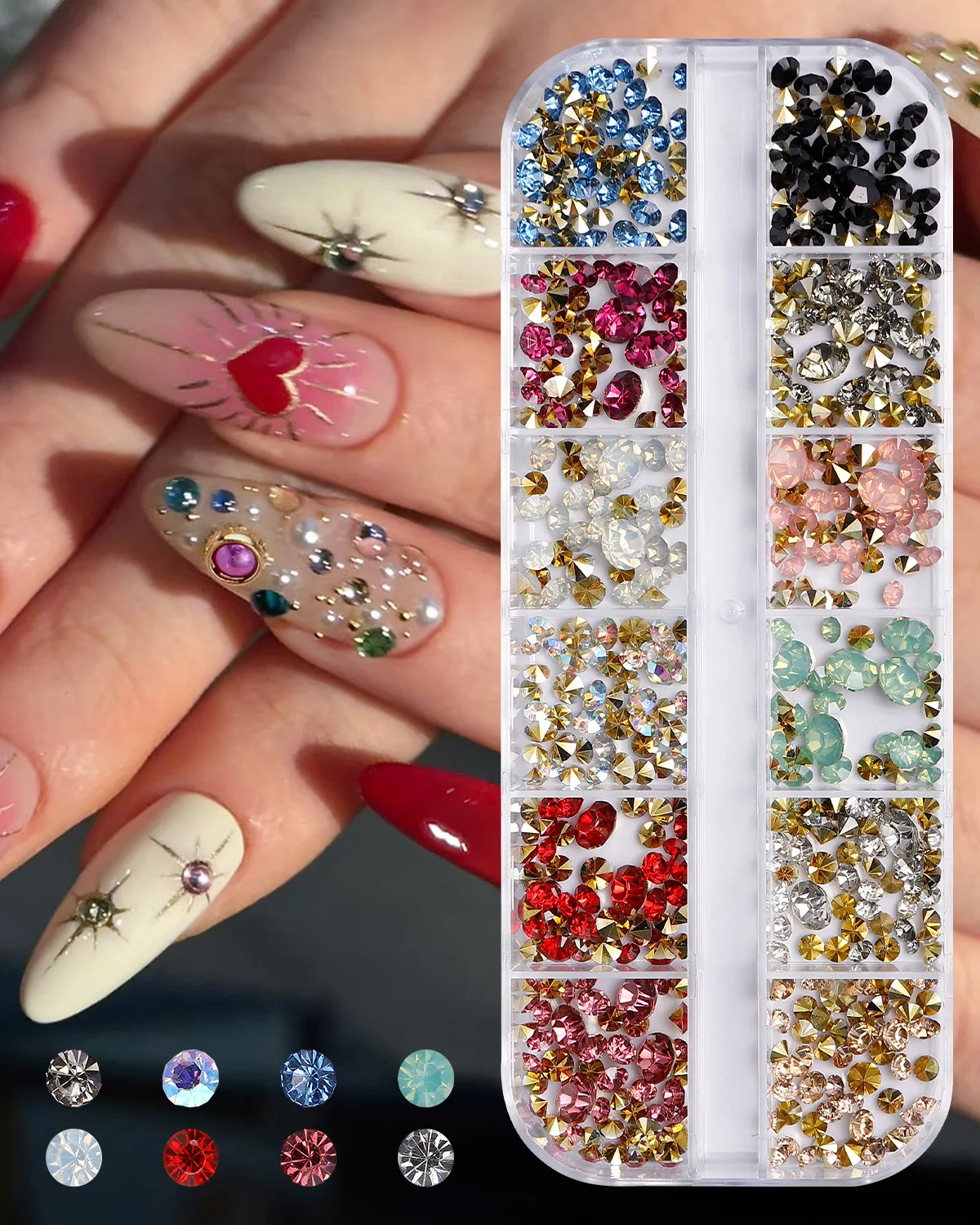 Special-shaped Flatback Colorful Nail Rhinestones Bedazzling Gems - Image 2