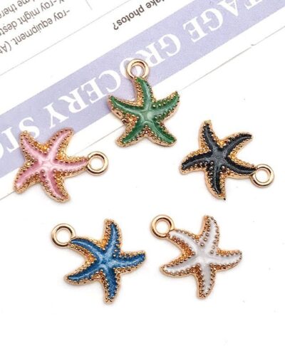 1Pcs Colorful Starfish Mini Charms for Jewelry Making