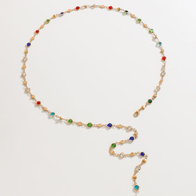 Colorful Y-Shaped Vintage Long Beaded Necklace for Her