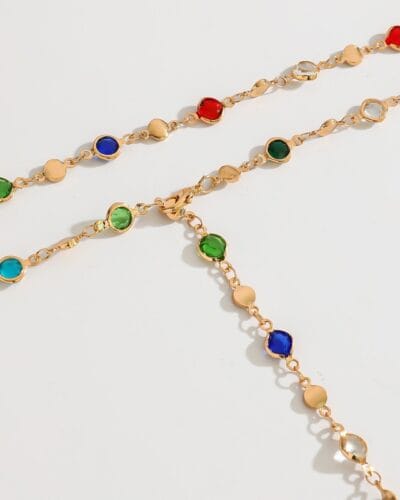 Colorful Y-Shaped Vintage Long Beaded Necklace for Her
