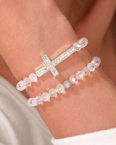 Alternativní pohled na Copper Cross Bracelet Womens with Glass Bead