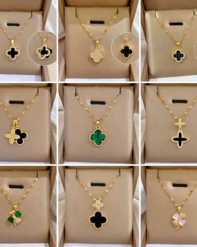 Elegant Gold 4-Leaf Clover Pendant Necklace for Women