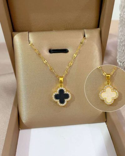 Copper Necklace for Women with Four-Leaf Clover Pendant