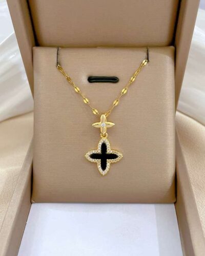 Copper Necklace for Women with Four-Leaf Clover Pendant