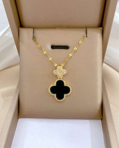 Copper Necklace for Women with Four-Leaf Clover Pendant