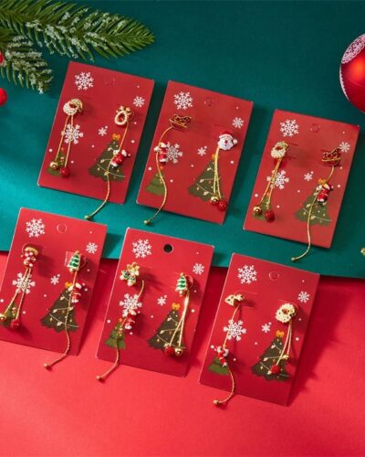Creative Climbing Santa Claus Long Tassel Dangle Earrings