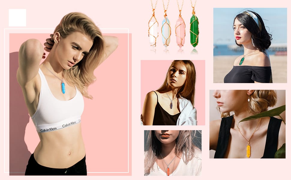 Crystal Hexagon Necklace 6