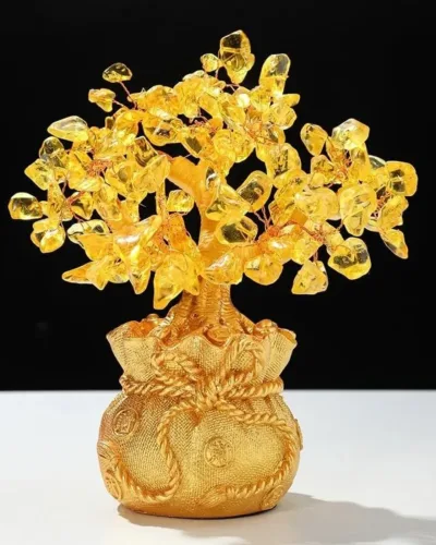 Crystal Money Tree Yellow Citrine Tree with Base