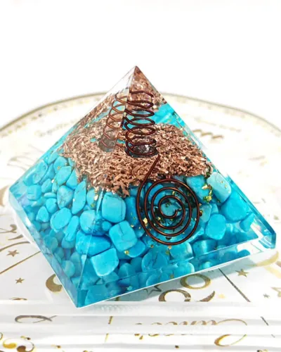 Crystal Orgone Chakra Pyramid for Wealth Money