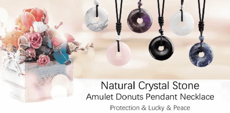 Crystal Quartz Peace Buckle Pendant Necklace Bulk