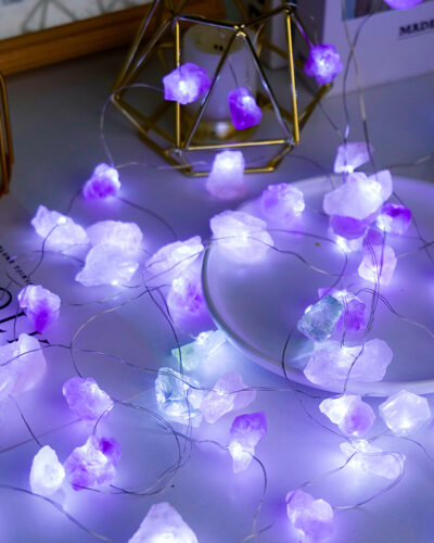 Crystal Raw Stone Fairy Lights String Christmas Decoration