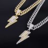Cuban Link Chain Men with lightning Pendant