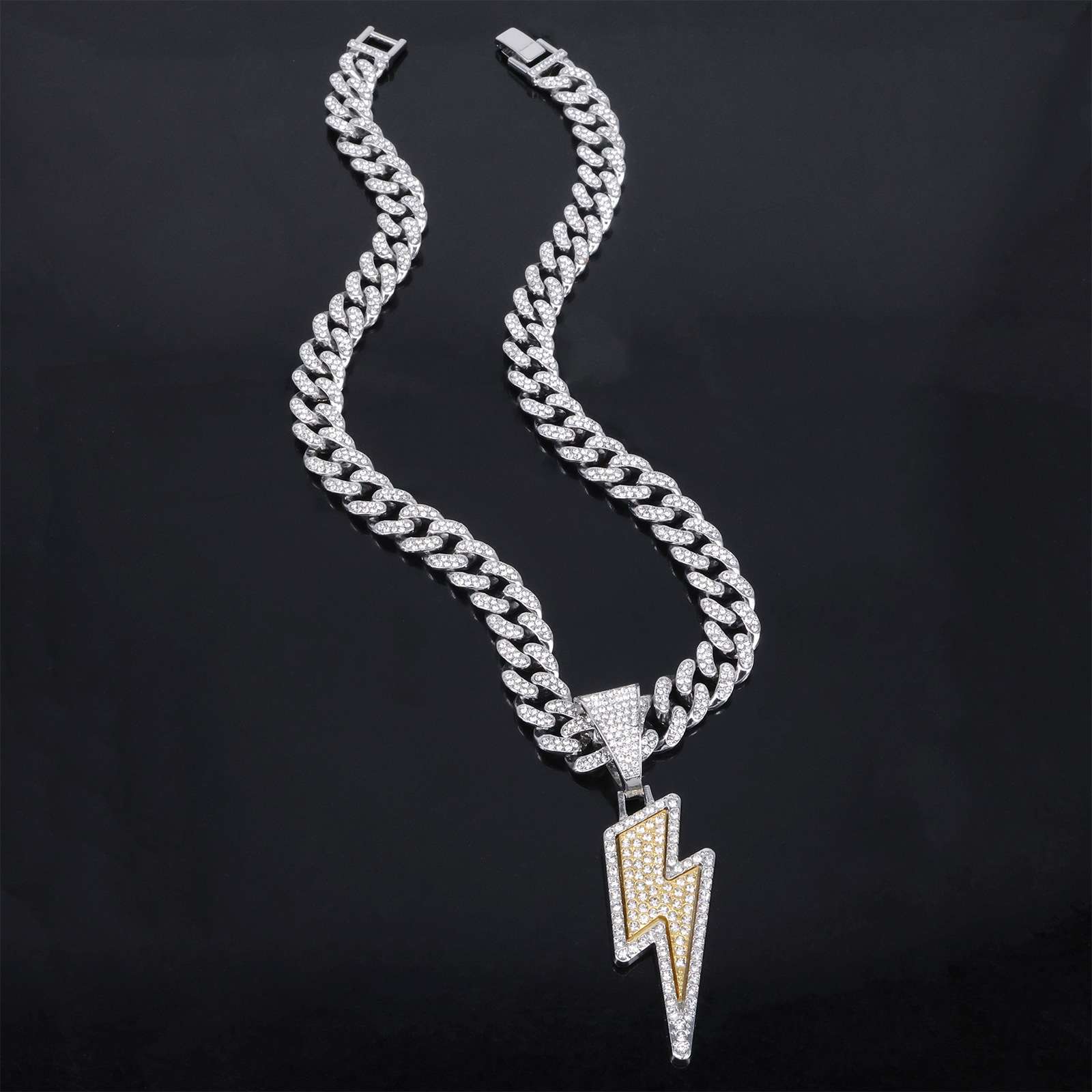 Cuban Link Chain Men with lightning Pendant - Image 6
