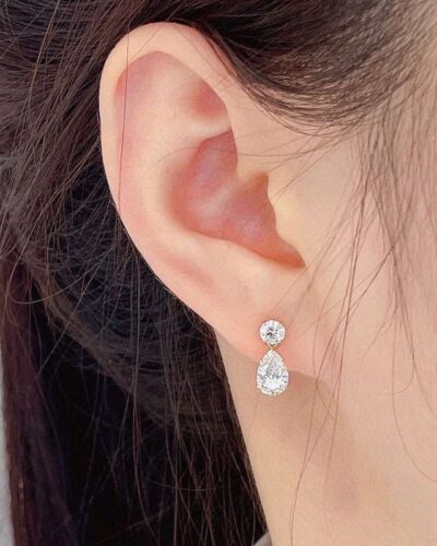 Alternative Ansicht von Cultured Diamond Earrings with 18K Gold