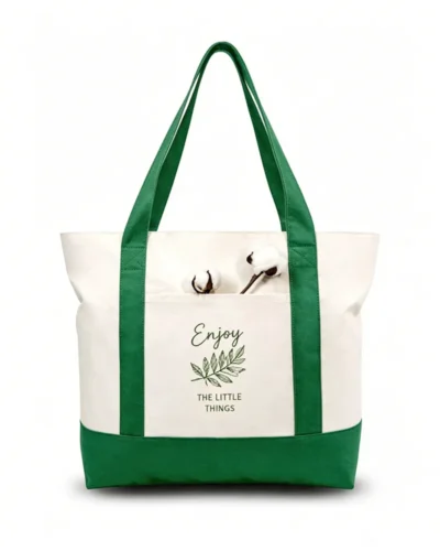 Custom Canvas Tote Bag Wholesale 100pcs Zipper Closure