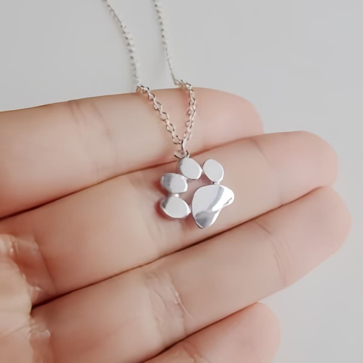 Custom Name Gold Plated Dog Paw Pendant Necklace 3 2