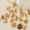 Cute 18K Gold Plated Food Stainless Steel Jewelry Charms