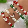 Cute Santa Bulk Christmas Stretch Bracelets Kids Adults