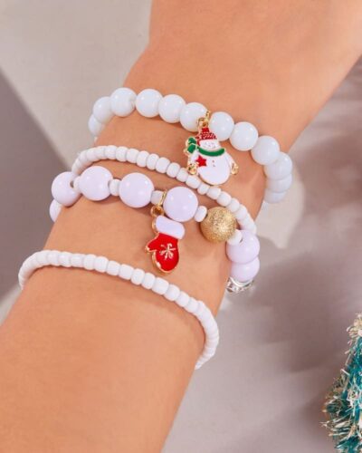 Cute Santa Bulk Christmas Stretch Bracelets Kids Adults