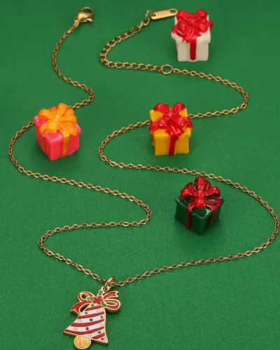 Alternativní pohled na Cute Stainless Steel Christmas Bell Necklace for Lady