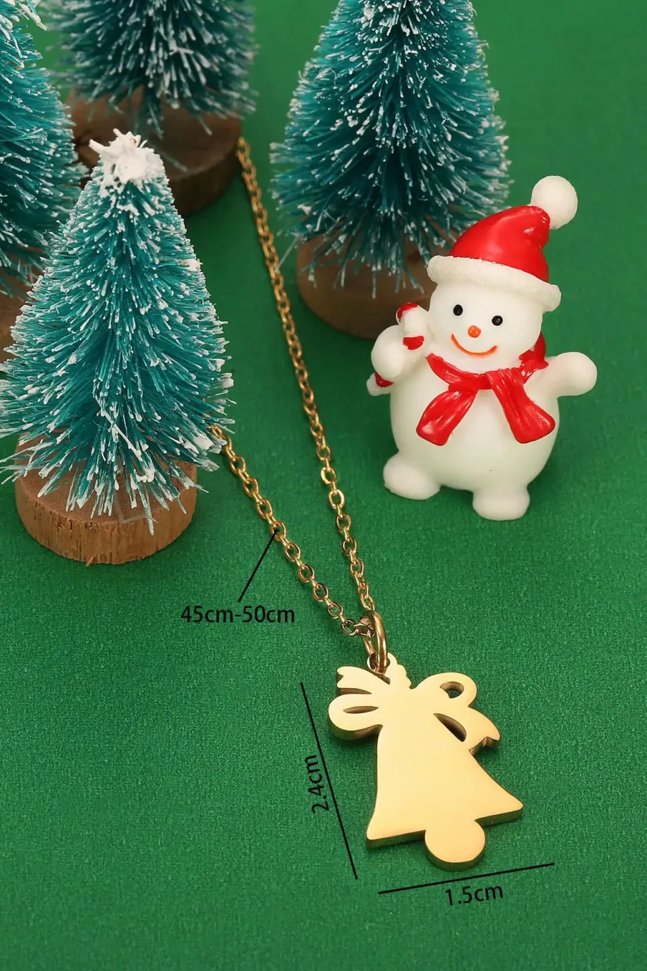 Cute Stainless Steel Christmas Bell Necklace for Lady 3