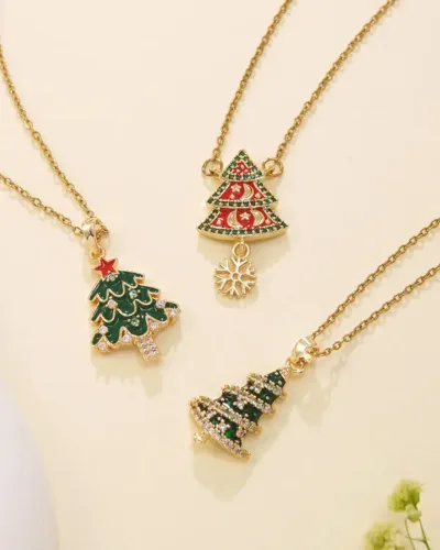 Alternativní pohled na Cute Womens Stainless Steel Christmas Pendant Necklace