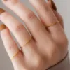Dainty 0.5mm Stackable Stainless Steel Rings for Women