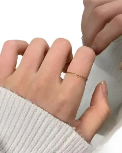 Dainty 0.5mm Stackable Stainless Steel Rings for Women 10