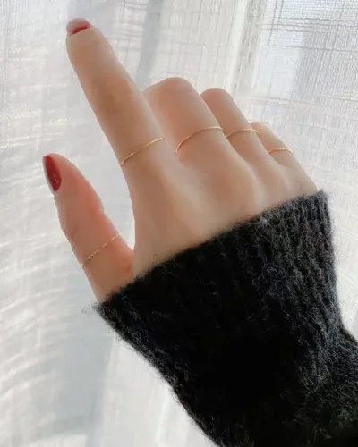 Dainty 0.5mm Stackable Stainless Steel Rings for Women 3