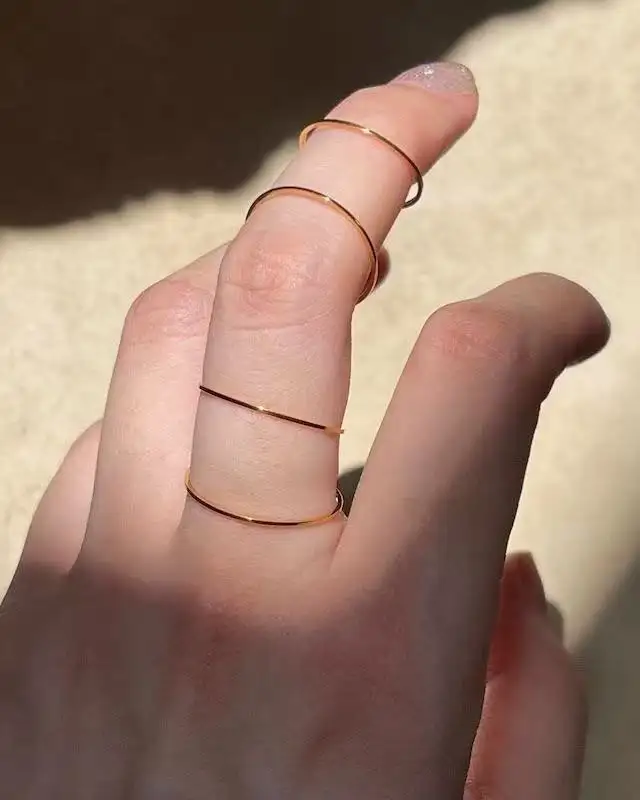 Dainty 0.5mm Stackable Stainless Steel Rings for Women - Image 5