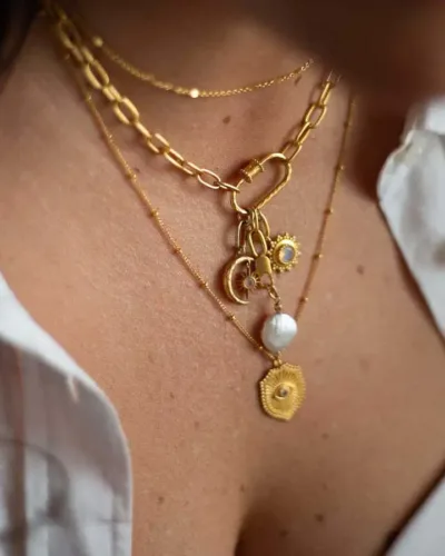 Dainty 18K Gold Plated Stainless Steel Golden Charms 4