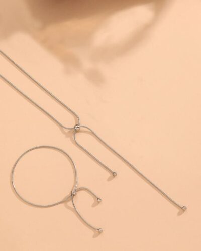 Adjustable Gold Stainless Steel Necklace Chain Bracelet