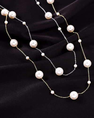 Dainty Pearl Choker Necklace Layered Stacking Chain Women Gift